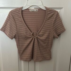 Neutral Top V neck Brown Size Medium Great Condition